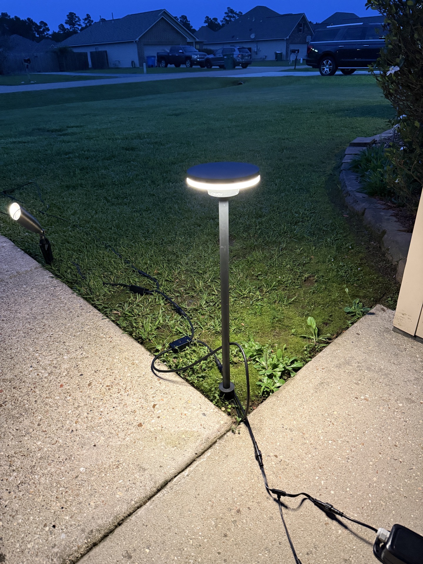 Path Light & Spotlight — permanent exterior lighting in Landscape lighting